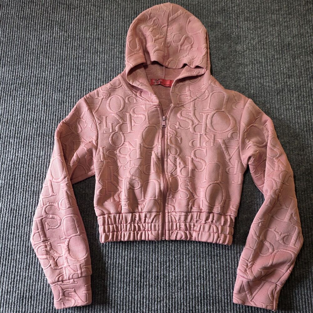 Roma Concept by Rosee Crop Hoodie Sweatshirt Full Zip Size M